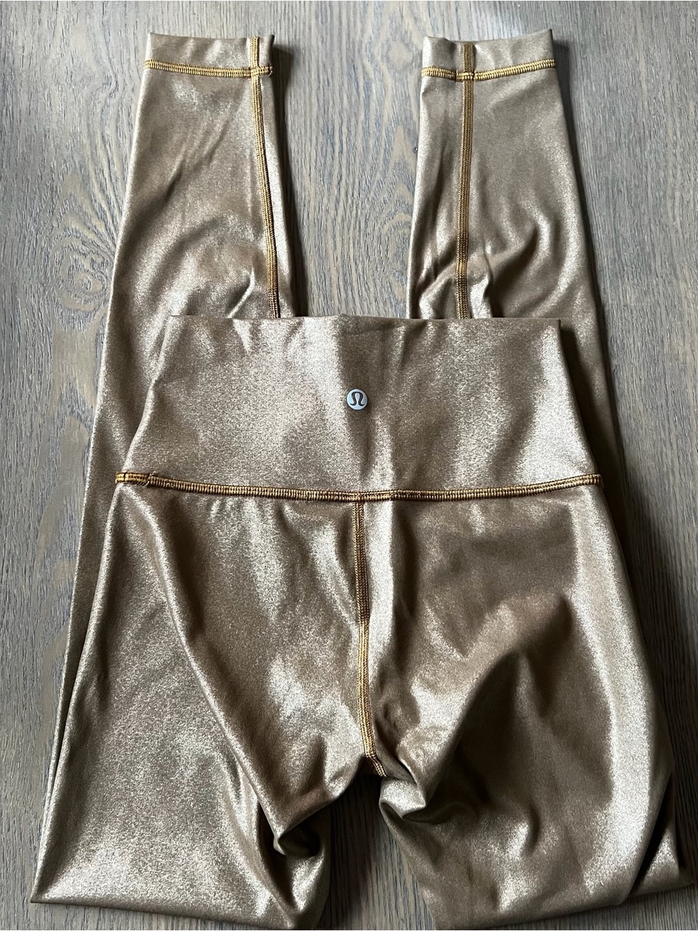 Lululemon Shiny Metallic Gold High-Rise Leggings